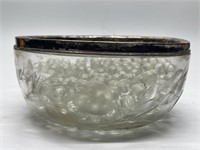 Vintage Hawkes Hand Cut Bowl with Sterling Silver
