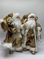 Two Merry Bright Santa Figurines