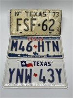 Three Texas License Plates