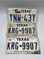 Three Texas License Plates