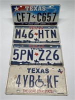 Four Texas License Plates