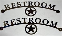 Two Metal Restroom Signs