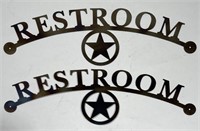 Two Metal Restroom Signs