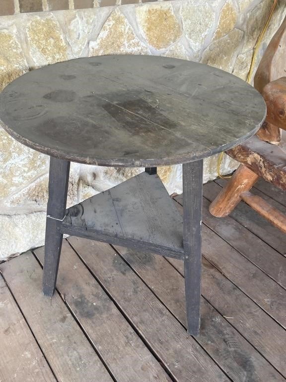 Rustic Solid Wood Two-Tier Table