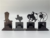Four Metal Southwestern Themed Business Cards