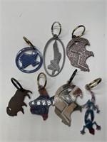 Seven Metal Southwestern Style Keychains