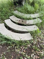 Large Four-Piece Concrete Landscaping Tree Ring