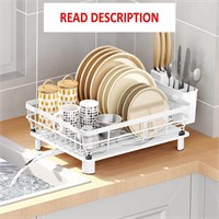 $35  Iron Dish Drying Rack  Adjustable Spout  Whit