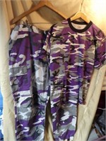Purple Camo Pants XL / Shirt Large