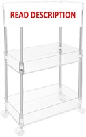 $29  Transparent Rolling Cart  3 Tier (Slim 3-ply)