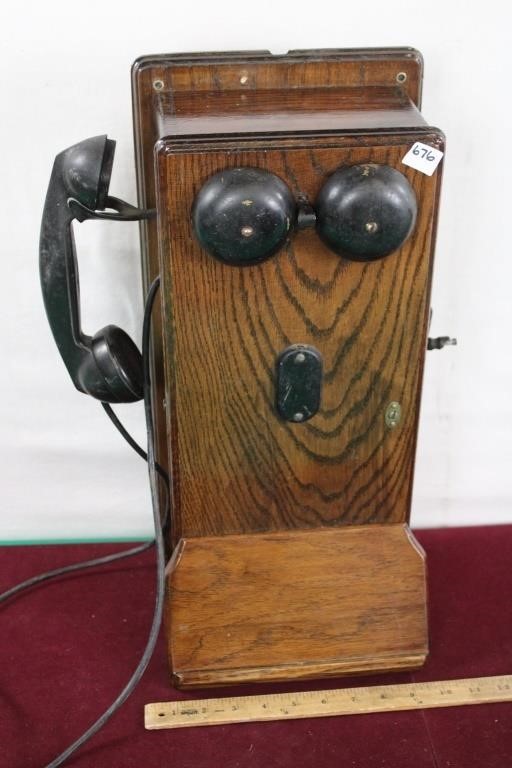 Early Wooden Wall Phone