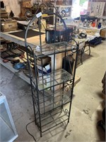 4 Tier Glass Shelf Metal Frame