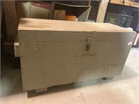 Large wooden Military Foot Locker Chest