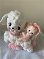 Baby on White Lamb Planter by RELPO