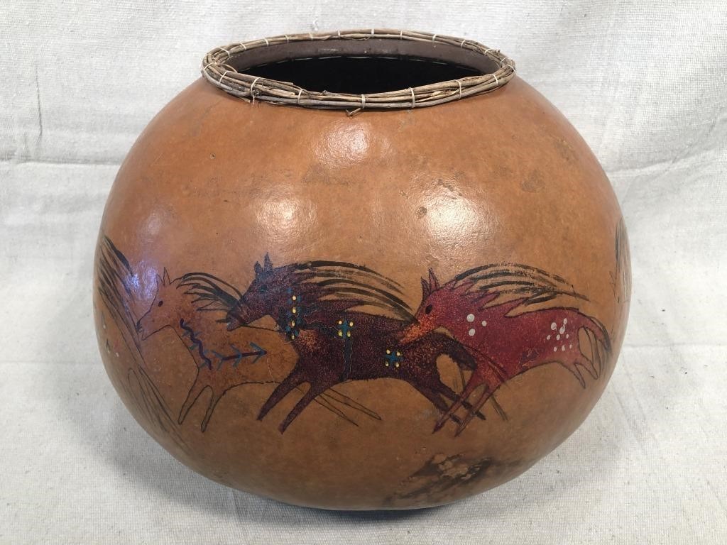 Painted Gourd Bowl