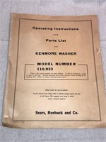 Kenmore Washer Operating Instructions