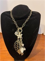 Leaf Charm Statement Necklace