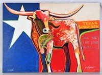 "Texas Steer" Malcolm Furlow AP Canvas Print