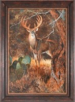 Don Keller Whitetail Buck Oil Painting