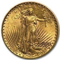 1910 $20 St Gaudens Gold Double Eagle AU