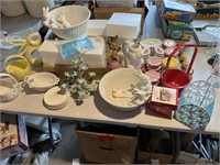 VERY LARGE LOT OF EASTER THEMED DISHES AND DECOR