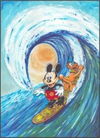 Millet. Illustration originale Mickey et Pluto