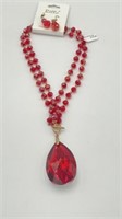 Very NIce Red Necklace & Earring Set