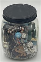 Jar Of Costume Jewelry