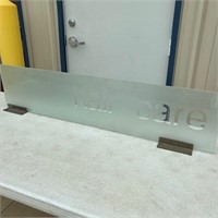 Frosted Glass "Hair Care" Sign