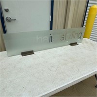 Frosted Glass "Hair Styling" Sign