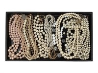 8 Vtg Faux Pearl Necklaces