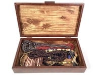 Veni Vidi Vici Wood Jewelry Box w/ Jewelry