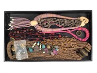 5 Wood Beaded, Multi-Strand & Other Necklaces