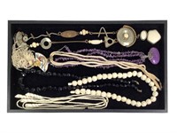 6 Misc. Bone & Other Beaded Necklaces