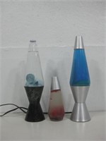 Three Lava Lamps One Just Bottle Tallest 14"