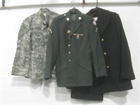 Three Military Uniform Coats Largest 44R
