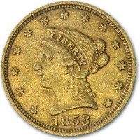 1853 $2.50 Liberty Gold Quarter Eagle XF