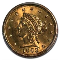 1903 $2.50 Liberty Gold Quarter Eagle MS-63 PCGS
