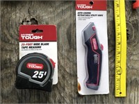 25' Tape Measure & Utility Box Cutter