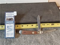 Walden 2 blade walnut trapper pocket knife with