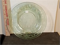 1930's green cameo pattern rimmed soup bowl