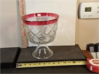 large Indiana Glass ruby flash fruit bowl