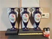 3 Nippon 14.5" tall vases