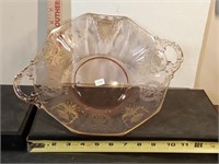 1930's pink depression glass bowl