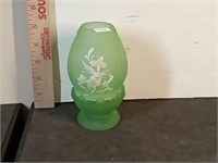 MCM green satin glass fairy lamp