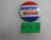 Humphrie and Muskie political campaign button