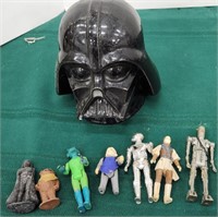 Star Wars action figures and bank