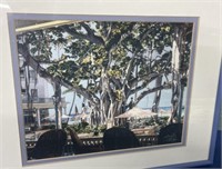 Watercolor Signed Framed 14 x 11” “Island Scene”