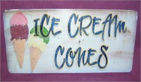 Ice Cream Cones License plate size retro style sig