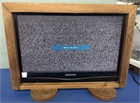 Samsung T V with Built Around Wood Box 21” tv